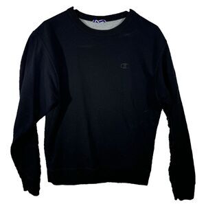 Men's Champion Black Long Sleeve Crewneck Athleticwear Sweater Embroidered Logo